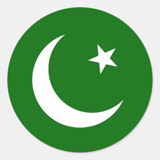 Sticker Rond Drapeau de la Ligue musulmane du Pakistan, Colombi (Devant)