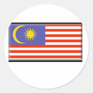 Sticker Rond Drapeau de la Malaisie