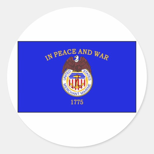 Sticker Rond Drapeau de la marine marchande (Devant)