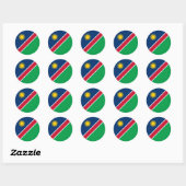 Sticker Rond Drapeau de la Namibie (Feuille)