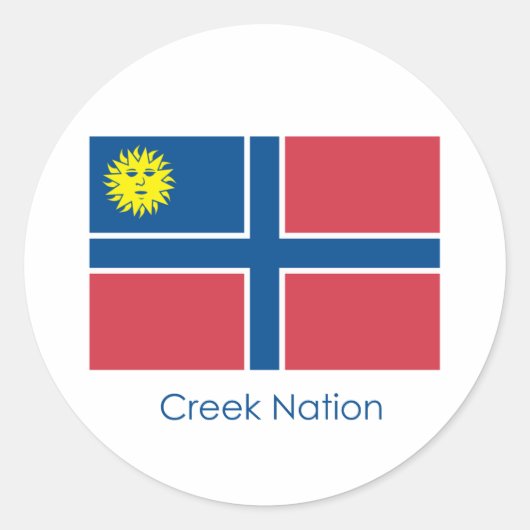 Sticker Rond Drapeau de la nation Creek (Devant)