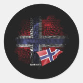 Sticker Rond Drapeau de la Norvège (Devant)