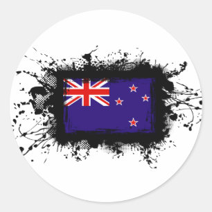 Sticker Rond Drapeau de la Nouvelle Zélande