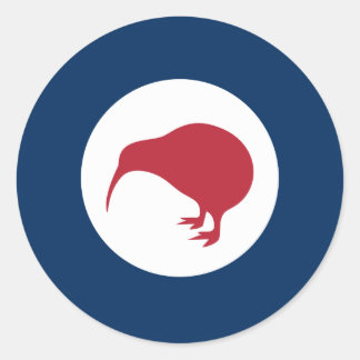 Sticker Rond Drapeau de la Nouvelle-Zélande symbole de l'armée 