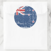 Sticker Rond Drapeau de la Nouvelle-Zélande vintage (Sac)