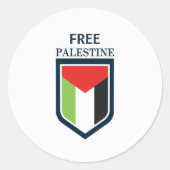 Sticker Rond Drapeau de la Palestine (Devant)