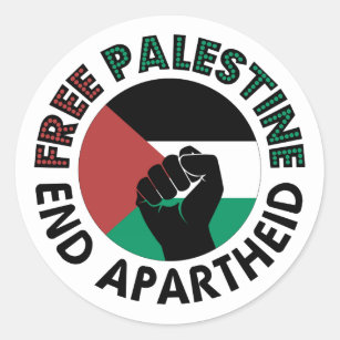 Sticker Rond Drapeau de la Palestine libre pour mettre fin à l'