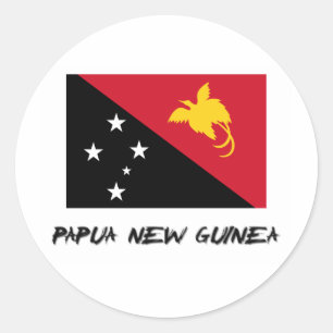 Sticker Rond Drapeau de la Papouasie-Nouvelle-Guinée