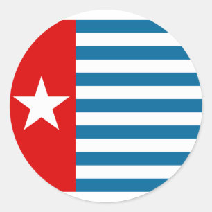 Sticker Rond Drapeau de la Papouasie occidentale, Indonésie
