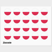 Sticker Rond Drapeau de la Pologne (Feuille)