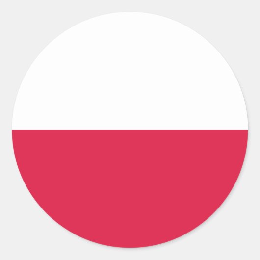 Sticker Rond Drapeau de la Pologne (Devant)