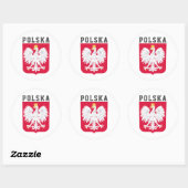 Sticker Rond Drapeau de la Pologne (avec armoiries) (Feuille)