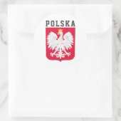 Sticker Rond Drapeau de la Pologne (avec armoiries) (Sac)