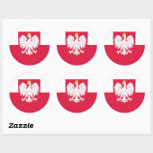 Sticker Rond Drapeau de la Pologne (avec armoiries) (Feuille)
