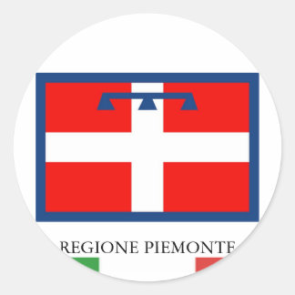 Sticker Rond Drapeau de la région de Piemonte