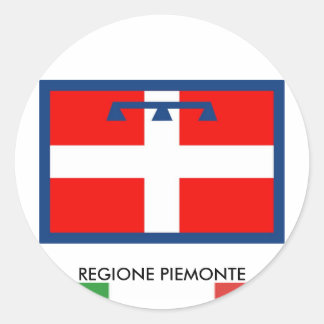 Sticker Rond Drapeau de la région de Piemonte