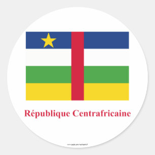 Sticker Rond Drapeau de la république centrafricaine avec le
