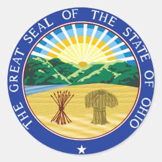 Sticker Rond drapeau de la république de l'Ohio