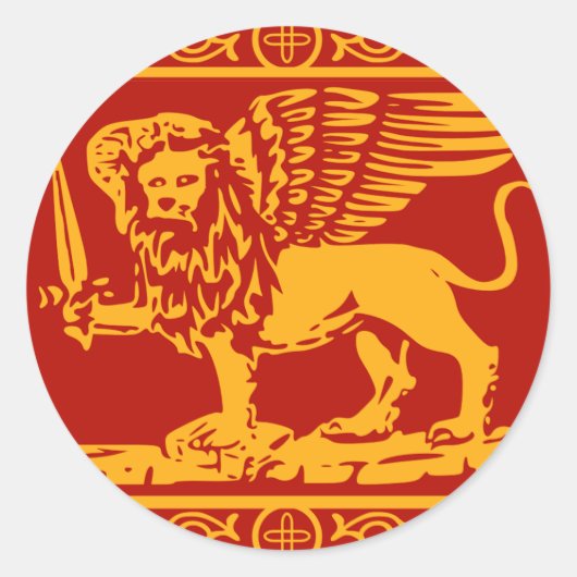 Sticker Rond Drapeau de la République de Venise (Devant)