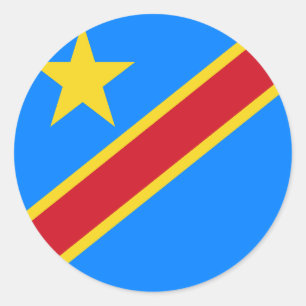 Sticker Rond Drapeau de la République démocratique du Congo
