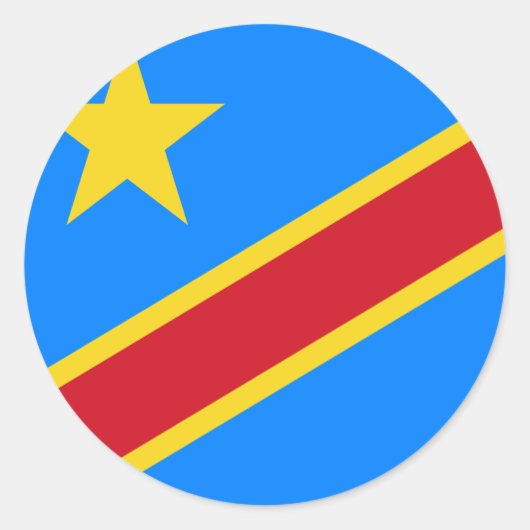 Sticker Rond Drapeau de la République démocratique du Congo (Devant)