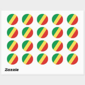 Sticker Rond Drapeau de la République du Congo (Feuille)