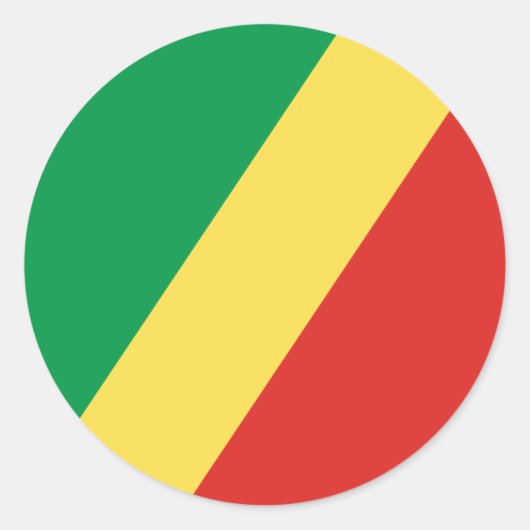 Sticker Rond Drapeau de la République du Congo (Devant)
