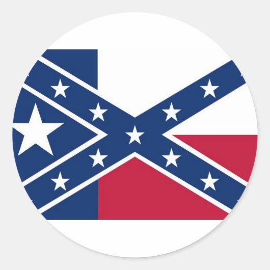 Sticker Rond Drapeau de la République du Texas (Devant)