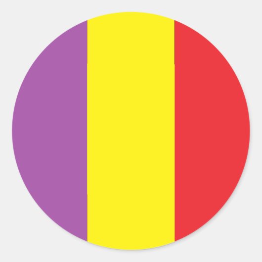 Sticker Rond Drapeau de la République espagnole - Bandera Trico (Devant)