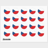 Sticker Rond Drapeau de la République tchèque (Feuille)