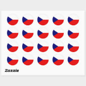 Sticker Rond Drapeau de la République tchèque (Feuille)
