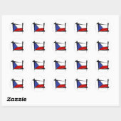Sticker Rond Drapeau de la République tchèque (Feuille)