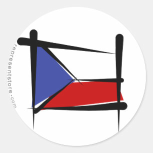 Sticker Rond Drapeau de la République tchèque