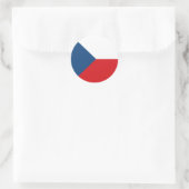 Sticker Rond Drapeau de la République tchèque (Sac)