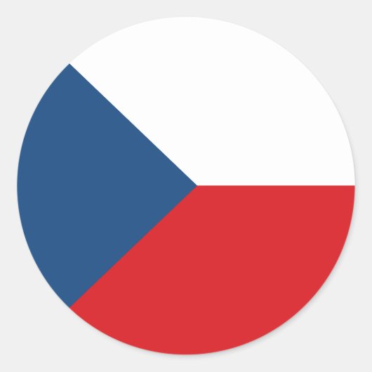 Sticker Rond Drapeau de la République tchèque (Devant)