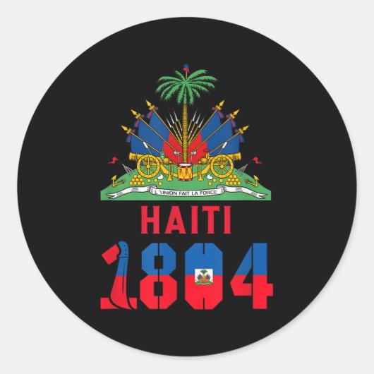 Sticker Rond Drapeau de la révolution haïtienne 1804 (Devant)