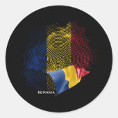 Sticker Rond Drapeau de la Roumanie (Devant)