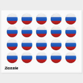 Sticker Rond Drapeau de la Russie (Feuille)