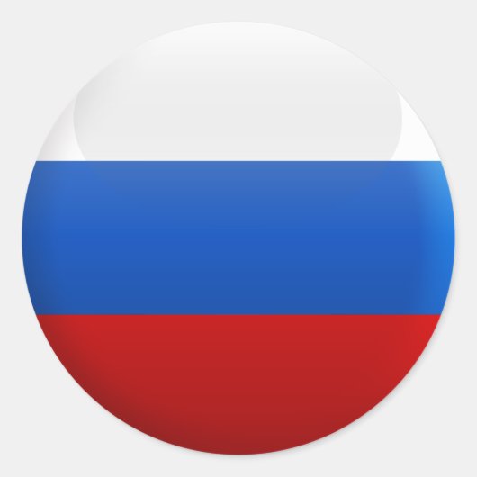 Sticker Rond Drapeau de la Russie (Devant)