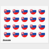 Sticker Rond Drapeau de la Slovaquie (Feuille)