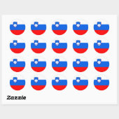 Sticker Rond Drapeau de la Slovénie (Feuille)