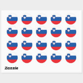 Sticker Rond Drapeau de la Slovénie (Feuille)