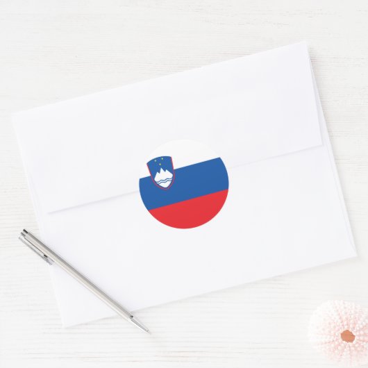 Sticker Rond Drapeau de la Slovénie (Enveloppe)