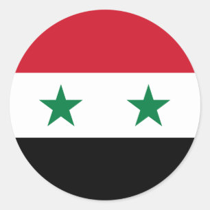 Sticker Rond Drapeau de la Syrie