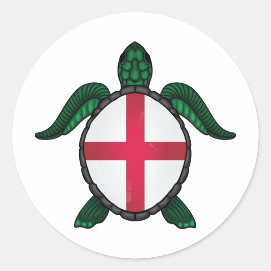 Sticker Rond Drapeau de la tortue de mer d'Angleterre (Devant)