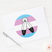 Sticker Rond Drapeau de la Trans Pride à deux esprits (Enveloppe)