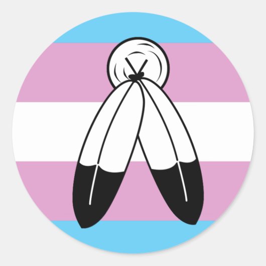 Sticker Rond Drapeau de la Trans Pride à deux esprits (Devant)