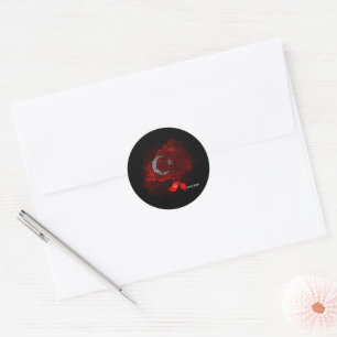 Sticker Rond Drapeau de la Turquie