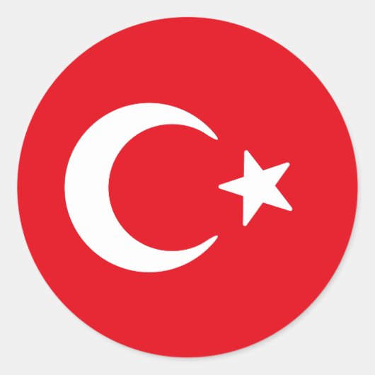 Sticker Rond Drapeau de la Turquie (Devant)
