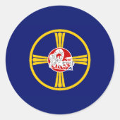 Sticker Rond Drapeau de la ville d'Omaha (Nebraska) (Devant)